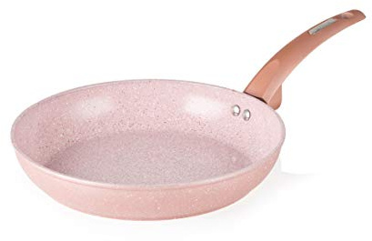 Tower Cerastone T81242RS Forged Frying Pan with Non-Stick Coating and Soft Touch Handles, 28 cm, Rose Pink