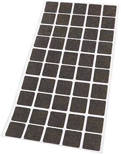 Adsamm® / 50 x patins en feutre / bruns / 20x20 mm / carré / 1,5 mm d' épaisseur / patins glisseurs auto-adhésifs de qualité optimale de Adsamm®