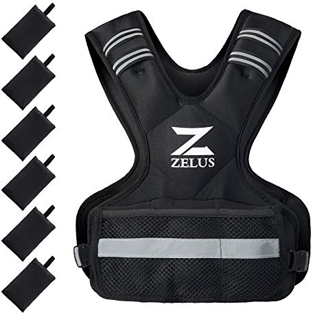 ZELUS Gewichtsweste Herren Weighted Vest Gewichtsweste Frauen Verstellbare Gewichtsweste mit 6 Eisensand-Gewichten Weight Vest für Muskelaufbau, Cardio- und Krafttraining, Home Gym(5–9 kg)