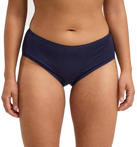 Dilling Slip midi en laine mérinos pour femme - Culotte 100 % laine mérinos bio - Slip respirant sans superwash - Sous-vêtements durables pour femme, bleu marine, 38