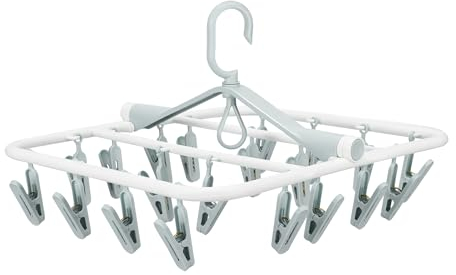 Foyer Nuage Premium Foldable Clothes Drying Hanger with 20 Clips, Anti-Rusty Plastic Drying Rack for Socks, Lingeries, Delicates and Baby Clothes