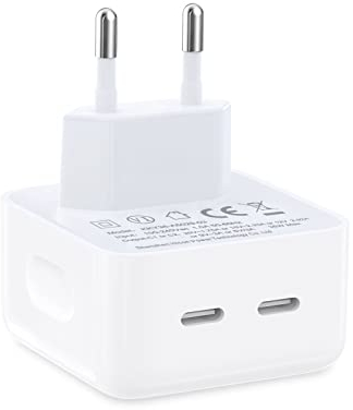 iPhone Ladegerät,35W USB C Power Adapter für iPhone 16 15 14 13 12 11,Dual USB C Charger Netzteil Schnellladegerät Stecker für iPhone 16 15 14 Pro/16 15 14 Pro Max/16 15 14 Plus/13 12 Pro Max,Google