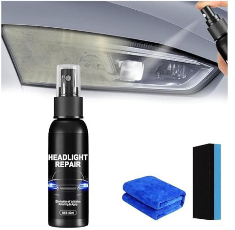 Rejuvenation & Scratch Removal Spray for Car Headlight,Foggy Headlight Restoration for Better Night Driving, Car Light Lens Restorer & Protective Coating for Enhanced Brightness (50ML)