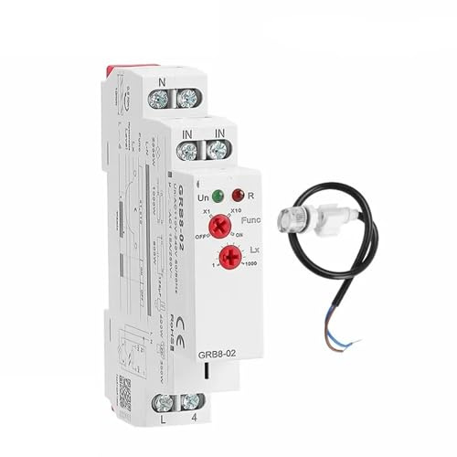 WouND GRB8-01/02 Din Rail Twilight Switch Photoelectric Timer Light Sensor Relay AC110V-240V Auto ON Off 1Pcs (Size : GRB8-01 AC110-240V)