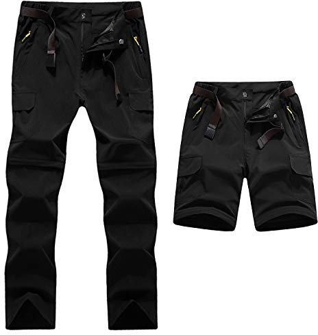 LHHMZ Uomo Pantaloni da Trekking Convertibili Asciugatura Veloce da Esterno Impermeabile Traspirante Zip off Pantaloni