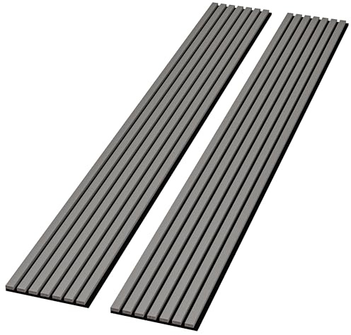 2-Pack 94” x 12.6” Acoustic Wood Wall Panels – 3D Slat Soundproofing for Walls & Ceilings – Elegant Decorative Panels for Modern Interior Design (Space Grey)