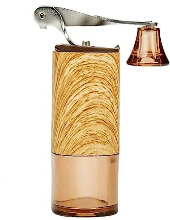 Handkaffekvarn, Handkaffekvarn Med Keramiska Grader Två Klara Glasburkar Justerbart Handtag I Rostfritt Stål Snabb Slipning Bärbar(Beige)
