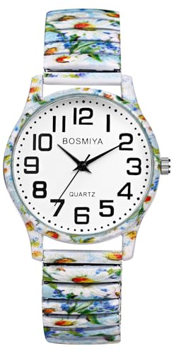 Oidea Women's Stretch Band Watch: Bohemian Elastic Strap Analog Quartz Easy Reader Wrist Watches for Women Casual Business Female Ladies Wristwatch