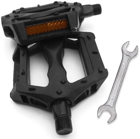 Bike Pedals, 2 PCS Mountain Bike Pedals, sides with Reflective Strips with Wrench, Bearing Flat Pedal for Most Bicycle Adult Bmx Mtb Racing (Black)
