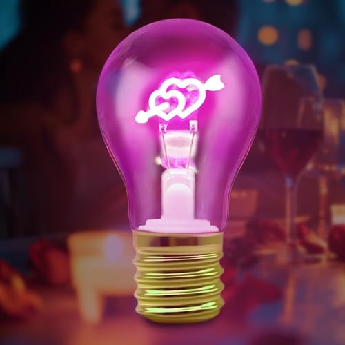 Fancysky Vintage Freccia di Cupido Lampada da Tavolo a Forma di Lampadina Regolabile,Lampadina Senza Fili USB,Lampada da Comodino,Adatta come Regalo, Decorazione per Feste, Luce d'Atmosfera