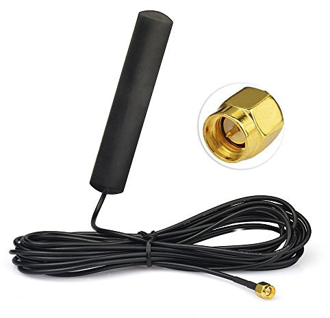 Eightwood DAB + aerial SMA adapter DAB car radio antenna patch aerial glass mount windshield antenna with SMA connector 5m 16.4ft antenna for Blaupunkt Pioneer Clarion Alpine