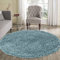 Serdim Rugs Living Room Round Shaggy Area Rugs, Polypropylene, Duck Egg Blue, 120x120cm(4x4')