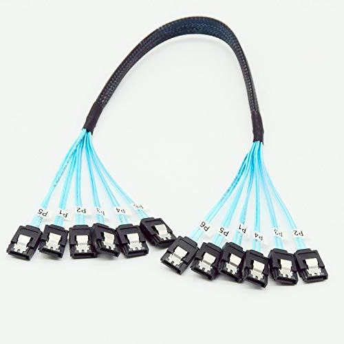 YIWENTEC High Speed 6Gbps SATA 3 III Cable for Server 1M (6 SATA 1M)