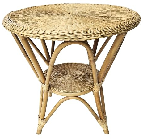 fantasie d oriente Tavolo TAVOLINO in Rattan Vimini Naturale DIAM.CM.75X75H. Vimini MIDOLLINO Rotondo Tavolo Piana Intrecciata
