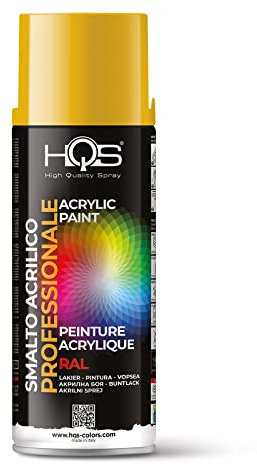 HQS Bomboletta di Vernice Spray Acrilica Colori Ral (Ral 1004 Giallo Oro)