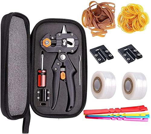 Profi Gartenschere Set, Gartenschere Veredelungszange, Okuliermesser für Obstbäume, Baumscheren & Pfropfung Schere 2-in-1, Veredelungsset Obstbäume, Profi-Werkzeug Veredelungsschere Veredelungsband