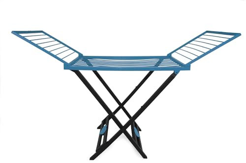 GIO'STYLE GioStyle Stendibiancheria Giosy | Azzurro e Antracite | Pieghevole | Made in Italy | Ideale in Casa e all'Aperto | Realizzato in PP | Linea Love