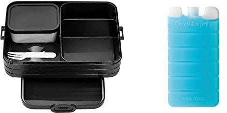 Mepal 2-tlg Limited Edition Bento-Lunchboxen Cool Down Set Take A Break Groß – Brotdose mit Fächern, geeignet für bis zu 8 Butterbrote, Schwarz - Black Edition