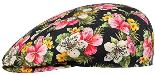 Stetson Flower Mix Flatcap - Mehrfarbige Mütze aus Baumwolle - Schiebermütze mit Blumenprint - Made in The EU - Damen - Frühjahr/Sommer bunt L (58-59 cm)