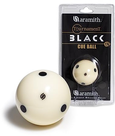Aramith Tournament Black Billiard Pool Cue Ball 2 1/4 6 Black Dots in a Blister