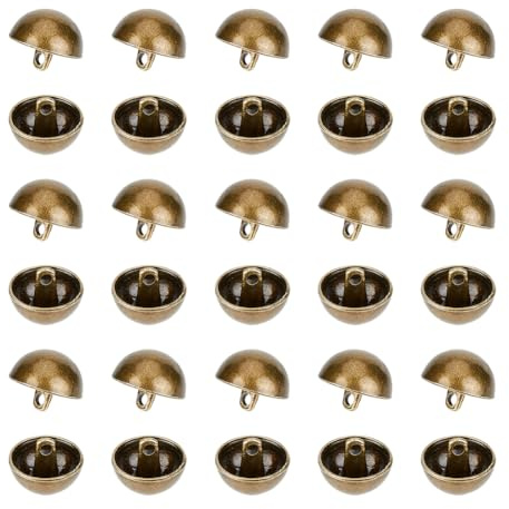 UNICRAFTALE 30Pcs Boutons Ronds 15mm à Bille Métal 2mm Trou Bronze Antique en Alliage pour Couture de Vêtements, Manteaux et Projets D'habillement