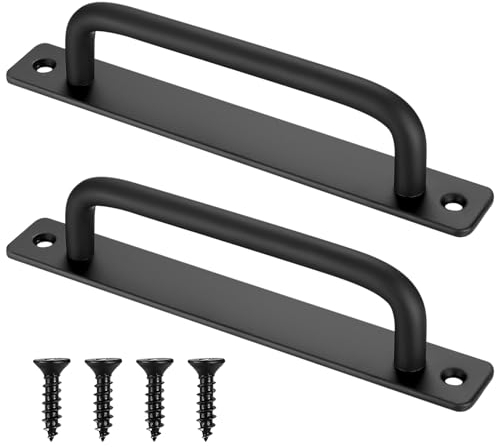Set di 2 Maniglie per Porte Scorrevoli, Maniglie Armadietto Nero con Viti, per Armadi, Cucina, Mobili, Cancello da Giardino, Manici per Porte del Capanno