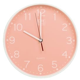 Oxford Calm, Reloj de Pared Silencioso, 25cm, Color Naranja Melocotón