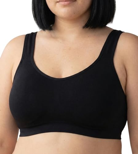 Conturve Wirefree High Support Bra Adjustable Wire Free Shaper Bra (Cups AA-FF) +with Extra Extender Offers Back Support Black
