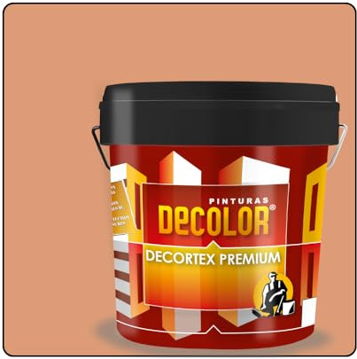 PINTURAS DECOLOR DECORTEX LISO PREMIUM - Pintura revestimiento impermeabilizante para fachadas. (14 litros). TIERRA