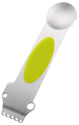 Amosfun pialla per meloni cucchiai di Taglia Taglia Frutta taglierino a Filo di Apri Frutta Cucchiaio di Pompelmo coltelli da pialla pialla Yellow