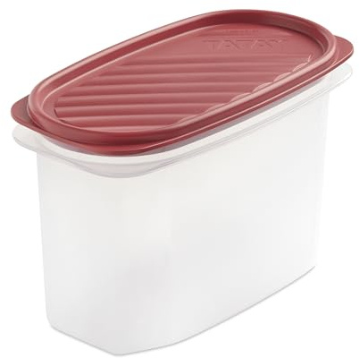 Tatay Tupper Hermético 1,2L Top Flex | Tapa a Presión | Recipientes Herméticos Para Alimentos | Apto Microondas, Lavavajillas, Nevera, Congelador | Plástico Libre de BPA | 18,4x9,7x12,2 cm, Rojo