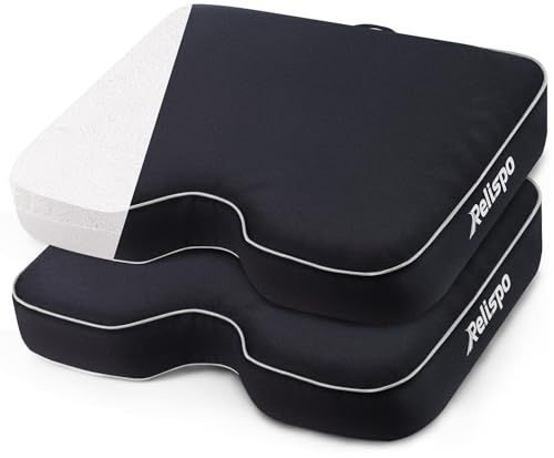 Relispo Stadium Seats for Bleachers with Integral Cutting Memory Foam, Stadium Seat Cushion Waterproof Extra Thick Bleacher Cushion, Portable Stadium Cushions for Indoor Outdoor Events (2 Packs)
