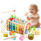 Jouet Bebe Montessori 1 an, 9 en 1 Jeux en Bois Jouet Educatif Enfant 12 Mois 1 2 3 Ans avec Xylophone,Jeu Pêche, Jeu Marteau, Jouet d'activité Cadeau Anniversaire Noël Baby Fille Garcon