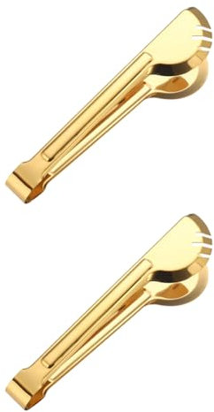Lot de 2 pinces de cuisine en acier inoxydable - Pinces à glace - Pinces à sucre - Pinces à sucre - Pinces à glaçons - Pinces multifonctionnelles - Pinces de service - Gadget de cuisine pour mariage,