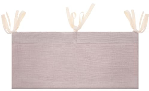 HJZHII Babybett Organizer, Bett Organizer Kinderbett Wickeltisch Organizer Baby Kinderzimmer Organizer Bett Aufbewahrungstasche Für Milchflaschen Lätzchen Kinderbett Organizer(Khaki)