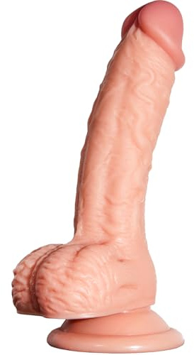 Realistic Dildo Sex Toy for Beginners - Lifelike Huge Silicone Penis with Strong Suction Cup for Hands-Free Play - G-Spot Stimulation Dildos and Anal Sex Toys - 7.5 - Juguetes Sexuales Included