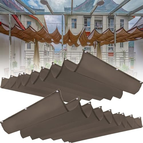 ZXHKZDX Pergola Onda Retrattile Ombreggiante Telo Personalizzazione, HDPE Protezione Solare Vela Ombreggiante, Scorrevole Tenda da Sole con Cavo d'Acciaio per Giardino Pergola Patio Gazebo