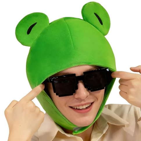 Cappello a forma di animale, copricapo per cosplay, con rana, per Natale, Halloween, feste, attività, celebrazioni, riunioni di famiglia, travestimento e carnevale