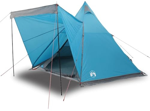 QJBSAVVA Tipi Tipi Tienda de campaña familiar para 6 personas, tienda de campaña para exteriores, poliéster 185T con revestimiento de poliuretano, 408 x 350 x 240 cm, gran tienda redonda con bolsa de