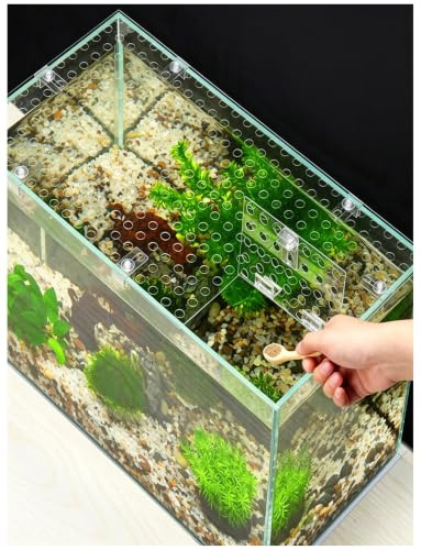 1mm Thick PC Aquarium Lid with Feeding Door, Anti Jump Fish Tank Cover(60x30cm/23.6x11.8in)