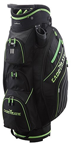 Caddymatic Golf Deluxe 14-Way Trolley Bag (Black/Green)