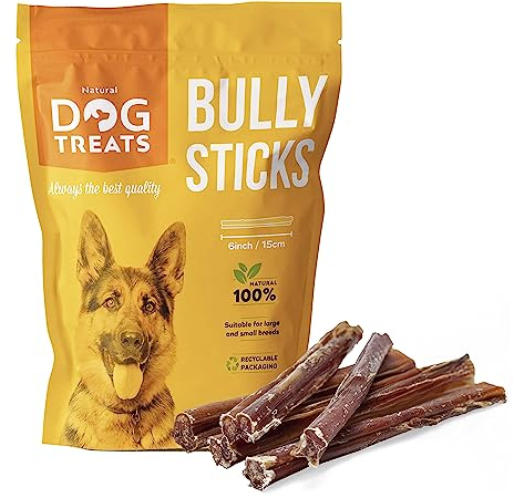 Natural Dog Treats - Rinderkopfhaut Und Ochsenziemer Für Hunde Und Welpen - 100% Natürlicher Kauartikel - Kausnack - Beste Kopfhaut Vom Rind 15cm Stücke - Ideale Zahnreinigung - 5 Stück