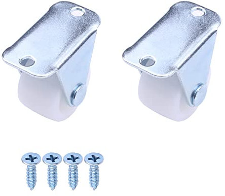 MroMax Ruote fisse da 1 pollici in nylon con piastra superiore montata ruote ruote bianche 10 kg capacità 2 pezzi