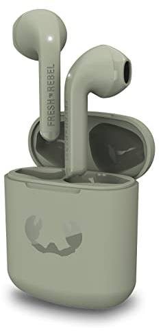 Fresh 'n Rebel True Wireless Earbuds avec 24 Heures de Lecture, contrôle Tactile et Assistant Vocal (Twins 1, Dried Green)
