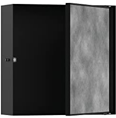 hansgrohe XtraStoris Rock nicho de Pared con Puerta alicatable 300x300x100 mm, 56085; Color: Negro Mate
