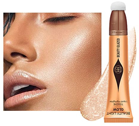 Contour liquide Blush Stick, texture lisse et crémeuse, bâton de maquillage pour le visage avec embout éponge, bâton multi-usage Natural Contour Blush Brighten Cheek Cosmetic (Highlighter #03)