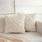 TOCOMOA Boho Kissenbezug 40x40 2er Set - Polyester Dekorative Sofakissen Dekokissen Kissenbezüge Beige, Weich Plüsch Kissenhülle 40x40cm Zierkissenbezug für Sofa Schlafzimmer Wohnzimmer