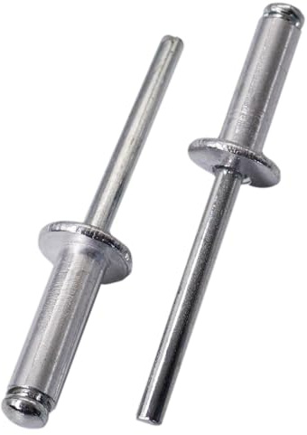 SKIR'CO 50 remaches ciegos de aluminio de 6,0 x 20 mm, mandril de acero, remaches pop, cabeza de cúpula, remaches DIN 7337