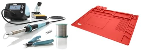 Weller WE 1010 (T0053298390) Bildungs-Kit 70 W/230 V Digital 1-Kanal-Lötstation & WLACCWSM2-02 Matte für Lötarbeiten Größe