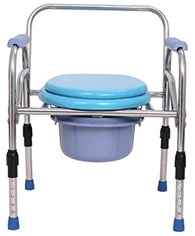 ZGYOZMNG Silla con Inodoro Plegable, Silla de Inodoro con Brazos, Marco de Seguridad para baño para Personas Mayores y Adultos, Altura del Asiento Ajustable, Silla de Ducha, máx. 150 kg